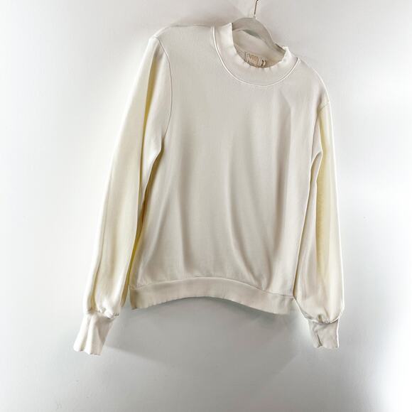 Nation LTD Crewneck Long Sleeve Pullover Sweatshirt White Medium - Picture 6 of 8